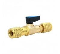 Milageto Refrigeration Valve Ball Shutoff Device Connector Line Adapter with Quarter Turn Lever Brass Body 1/4 Female Threads Stable Handling and Setup