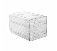 Milageto Refrigerator Egg Holder Drawer Organizer Tray Container PET Ventilated Front For Freshness Stackable Pull Out Design suitable for kitchen storage, Double Layer