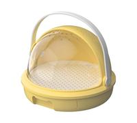 Milageto Reptile Feeding Box, Easy to Clean, Transparent, Versatile, Suitable for Tarantulas, Invertebrates And Scorpions in The Office, Yellow