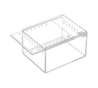 Milageto Reptile Terrarium Container Tortoise Terrarium Breathable Sturdy Enclosure Reptile Breeding Box for Crayfish Terrapin Spiders, 10.5cmx8.5cmx6cm