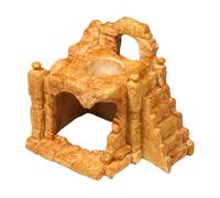 Milageto Resin Reptile Hideout Cave, Resin Hide Cave, Novelty Basking Aquarium Ornament Aquarium Habitat Decor for Gecko Snakes