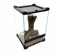 Milageto Resin Reptile Terrarium Habitat Naturalistic Reptile Habitat with Built-in Artificial Scenery Tree-Like-Textured for Insectivore Keepers