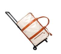 Milageto Rolling Garment Bag Trolley Carry On Luggage Wheeled Sided with Telescopic Handle Smooth Zip Front Suitable for Business Travel Simplicity, Array, Beige and Brown, 52 25.4 31.75CM