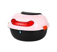 Milageto Round Rear Storage Box with Backrest Reflective for Electric Cycle Commuters, Commuting, Errands, Rainy-Adventure, Cute Pink Blk Non
