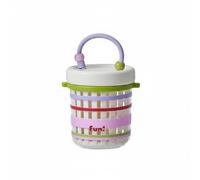 Milageto Sealed Container Double Layer Drainer Cup Food Storage Cup Snack Holder Fruit Cup with Internal Strainer for Quick Wash and Drain Food Grade Materials for Travel School, Without Lanyard