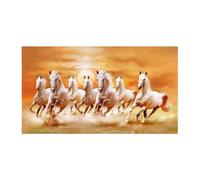 Milageto Seven Horses Picture Canvas Print 7 Running Horses Wall Art Ornament Unframed Style Fashion Decorative Painting for Office, S