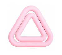 Milageto Silicone Iron Dumbbell Rounded Corners Triangular Dumbbell Strength Training Hollow Triangular Weight for Mindful Stretching, Pilates, Pink, 7 Lbs