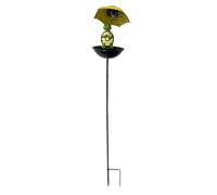 Milageto Solar Bird Feeder Solar Light Yard Art Ornament Decorative Turtle Holding Umbrella Garden Decor for Patio Yard Outside Lawn
