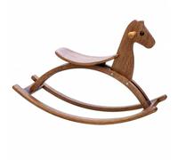 Milageto Solid Wood Rocking Horse Stability-Building Rocking Horse with Saddle Seat Classic Design Children's Ridepertaining to Toy for Kids, Young Children, Walnut