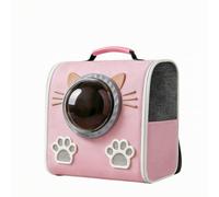 Milageto Spacious Pet Backpack with Bubble Window Breathable Mesh Panels, Cat Carrier with Window, Structured, for Travel, adventures, Cats, Small Dogs, Pink