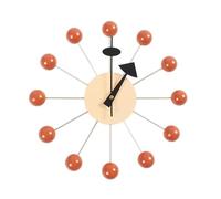 Milageto Starburst Ball Wall Clock Wall Hanging Clock Wall Watch Minimalist Decorative Wall Clock for Living Room Dining Room Ornament, Orange Ball