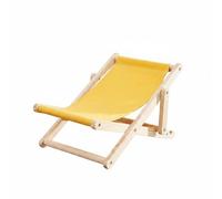 Milageto Stool Cat Lounger Bed Hammock Chair With Solid Frame And Cotton Linen Adjustable Height For Rest Elevated Deck For Air Circulation suitable for indoor, Yellow