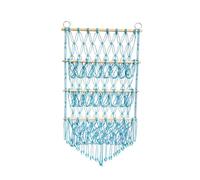 Milageto Stuffed Animal Holder Children Toys Rack Large Capacity Handicraft Hand-Woven Hanging Organiser for Nursery Room Girls Boys, Blue