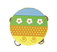 Milageto Tambourine Educational Handheld Tambourine Portable Rhythm Instrument for Kids, Classroom, Colorful Flowers Pattern