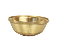 Milageto Tibetan Buddhist Water Offering Bowl Decorative Artwork Organizer,Brass,Worship Cup for Meditation,Ritual Temple Home, Pentagram