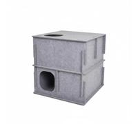 Milageto Tunnel Modular With Soft Scratcher Texture And Slots Felt Build Hid Climb Rest And Exploration suitable for indoor pets bedrooms dens, Gray, Two-Tier