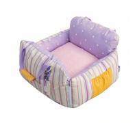 Milageto Vehicle Seat Cushion Dog Car Seat Bed With Raised Padded Sides and Boxy Nest Shape Lightweight With Strap Handle, Cylon Purple, L Recommended Within 15 Catties
