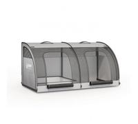Milageto Vehicle Travel Carrier Pet Crate Cage Kennel With Mesh Vent Zip Front Oxford Cloth Portable Foldable Style With Top Handles suitable for back seat commute road trip 100x50x50cm