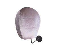 Milageto Velvet Mannequin Head, Stand Wall Mount Space Saving Multipurpose Metal Base Holder Manikin Head for Retail Shop Home, Black Hook