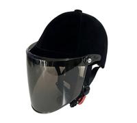 Milageto Velvet Riding Helmet Traditional Equestrian Riding Helmet Low-Profile Headgear for Stables, Black, Summer Style - Tea Color Visor