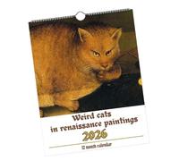 Milageto Wall Calendar Planner 2026-2027 Funny Display Decorative Humorous Strange Cat Calendar Monthly for Shop Organizing & Planning