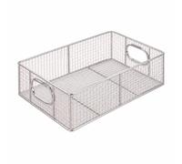 Milageto Wire Mesh Frying Basket | Flat Base for Stability, Stainless Steel Fry Basket, versatile, Kitchen Utensil, Deep Fryers, Commercial Kitchens, 38x25x10cm