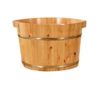 Milageto Wood Foot Bath Tub Feet Soaking Tub Comfortable Gifts Thickened Practical Footbath Basin Foot Washing Bucket for Household, Color A 26cm