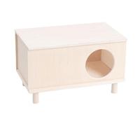 Milageto Wooden Hamster House, Hamster Habitats Gerbil House Decor Easy to Install, Hamsters Accessories, Hideout for Guinea Pig Mice, Large