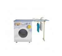 Milageto Wooden Laundry Appliance Toy Control Knobs Toy Laundry Appliance Materials Kids Plaything for 3 and Up , Cloud Blue Washing Machine - 7.5KG