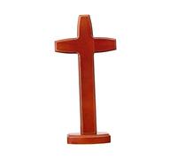 Milageto Wooden Standing Cross Desktop Ornament Decorative Religious Gift Crucifix Statue for Desk Living Room Fireplace Home Decor