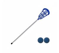 Milageto Youth Equipment Stick Crosse Training Stick Practice Stick With Practical Lattice Head And Secure Netting For Controlled, Blue, Beginner Lacrosse Stick