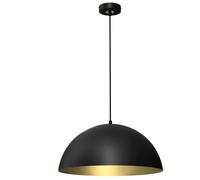 Milagro Beta Hand Made Designer Pendant Lamp 45cm 1xE27 In Matt Black With Gold Interior