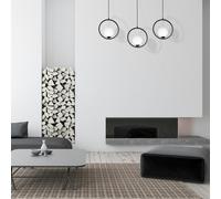 Milagro Boston Black Pendant Lamp 1Xe14 Beautifully Hand Made From Black Metal And White Glass Contemporary Cool Style