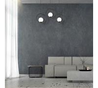 Milagro Boston Black Pendant Lamp 3XE14 Beautifully Hand Made From Black Metal And White Glass Contemporary Cool Style