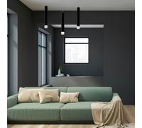 Milagro Carbon Black LED Pendant Lamp 3X5W Eye Catching Contemporary Cylindrical Lights With Built In Low Consumption Light Source