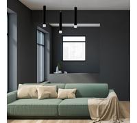 Milagro Carbon Black LED 3 Pendant Lamp 230V - Size: 3 x 45 x 90cm - Wilko