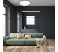 Milagro Ceiling Lamp Siena 72W Led 550 mm Stylish White And Chrome Circular Design Dimmable Including Remote Control