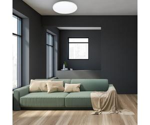 Milagro Ceiling Lamp Siena 72W Led 550 mm Stylish White And Chrome Circular Design Dimmable Including Remote Control