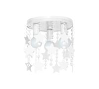 Milagro Ceiling Lamp Star 3XE27 White Attractive Hand Made Chandelier With Suspended Crystals And Stars - Children's