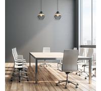 Milagro Cliff Black Pendant Lamp 1Xe27 Hand Made Matt Black Cage Style Lamps With Natural Wood Detail