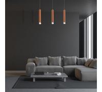 Milagro Copper Designer 15W Led Triple Pendant Copper / Rose Gold Industrial Chic Cylindrical Shape