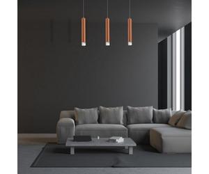 Milagro Copper Designer 15W Led Triple Pendant Copper / Rose Gold Industrial Chic Cylindrical Shape