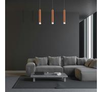 Milagro Copper LED Triple Pendant Lamp Rose Gold Industrial Chic