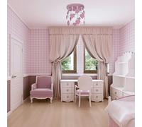 Milagro Corazon Pink Ceiling Lamp 3Xe27 Delightful Hand Made Bedroom Centrepiece In Baby Pink With Hearts And Crystals