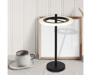 Milagro Cosmo Black Led Table Lamp 12W Stylish Contemporary Circular Ring Light