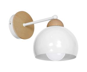 Milagro Dama Pendant Lamp Hand Made Scandi Syle White With Wooden Detail