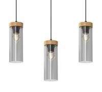 Milagro Elica Hand Made Designer Pendant Lamp With Elegant Smoked Glass Cylindrical Shades