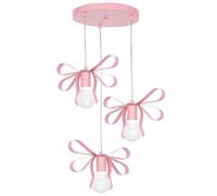 Milagro Emma Pink Pendant 3Xe27 Hand Made With A Delicate Tied Ribbon Effect Perfect For Bedrooms Or Any Boutique Chic Setting