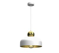 Milagro Harald Hand Made Pendant Lamp Matt White Luxurious Gold Detail