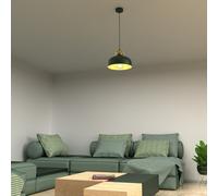 Milagro Harald Pendant Lamp 1XE27 A Stylish Hand Made 30CM Lamp Finished In Green With Luxurious Gold Detail